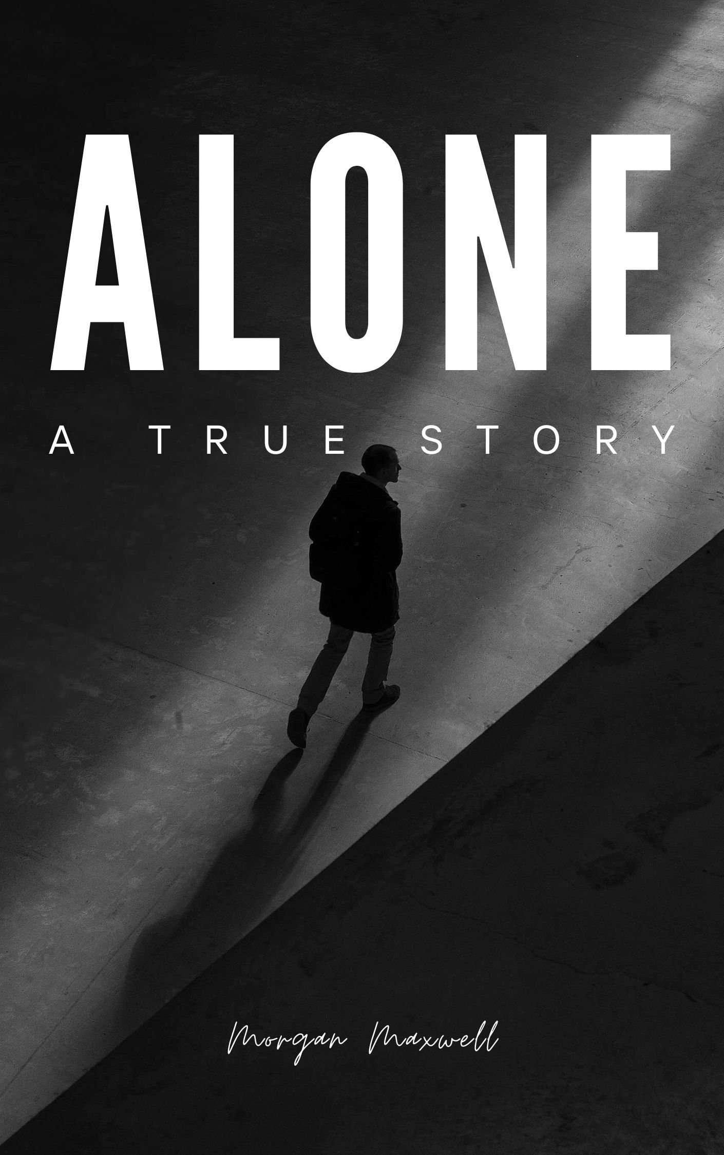 Black And White Modern Alone Story Book Cover